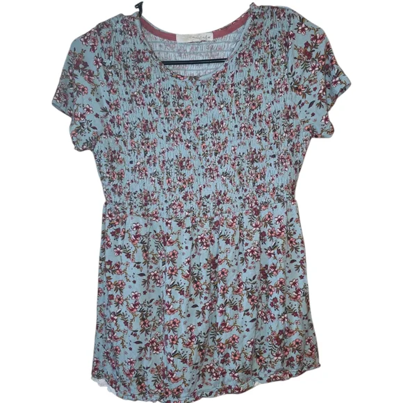 Rewind Blue Fitted Ruffled Blouse - Picture 1 of 3